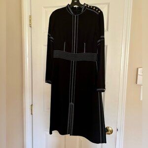 Unique Burberry Black Dress with White Detailing